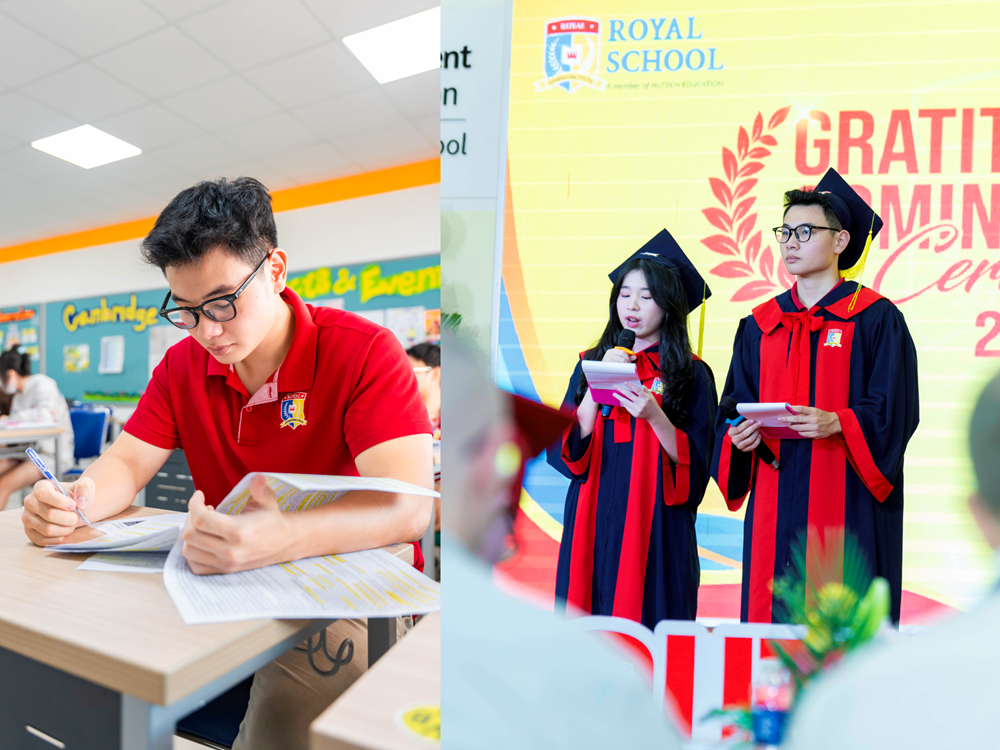 Môi trường học tập năng động ở Royal School giúp Song Quốc rèn luyện khả năng dịch thuật tốt khi chỉ mới là học sinh lớp 12 - Ảnh: Royal School
