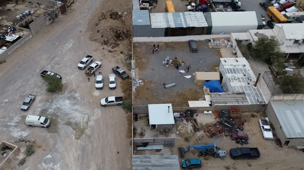 Các nhà điều tra pháp y có mặt tại một lò hỏa táng ở Ciudad Juarez, Mexico, vào ngày 27 tháng 6, nơi hàng trăm thi thể được phát hiện. Ảnh: Anadolu / Getty Images