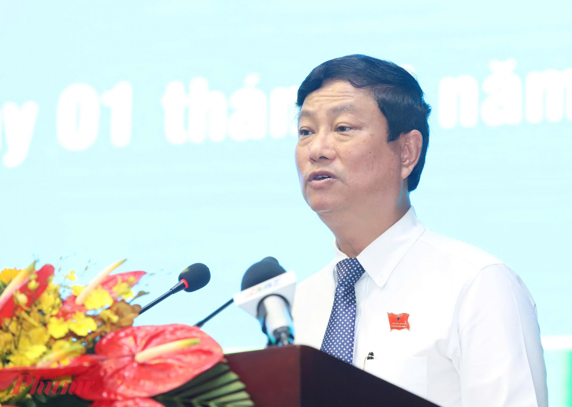 Phát biểu bế mạc kỳ họp HĐND thứ nhất, ông Võ Văn Minh yêu cầu tập trung kiện toàn nhân sự, hoàn thiện cơ chế đặc thù và chuẩn bị chu đáo kỳ họp thường lệ giữa năm 2025 - Ảnh: Thanh Tâm