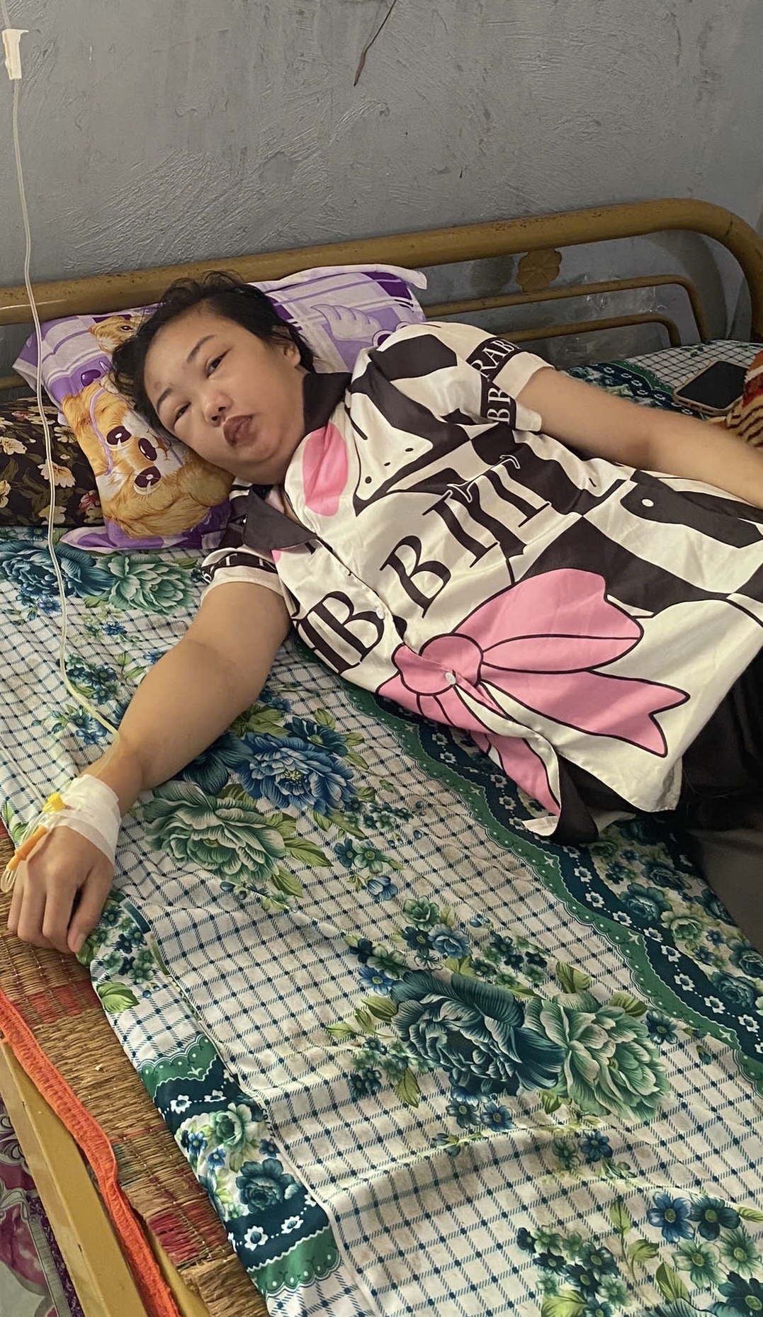 Chị Mã Ngọc My đang mang nhiều bệnh nên cơ thể ngày càng suy kiệt
