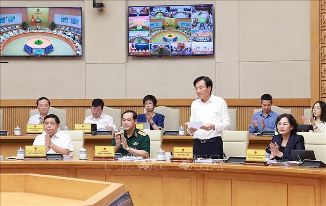 Bộ trưởng, Chủ nhiệm Văn phòng Chính phủ Trần Văn Sơn phát biểu. Ảnh: Dương Giang/ TTXVN