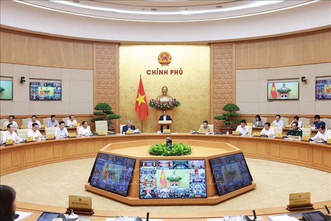 Thủ tướng Phạm Minh Chính chủ trì Phiên họp Chính phủ thường kỳ tháng 6 năm 2025 và Hội nghị trực tuyến Chính phủ với các địa phương. Ảnh: Dương Giang/ TTXVN
