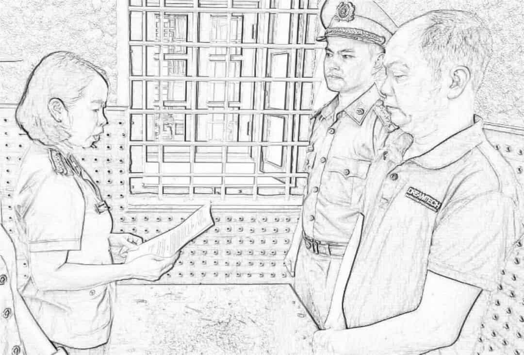 Nguyễn Đình Hiếu tại cơ quan công an - Ảnh công an cung cấp