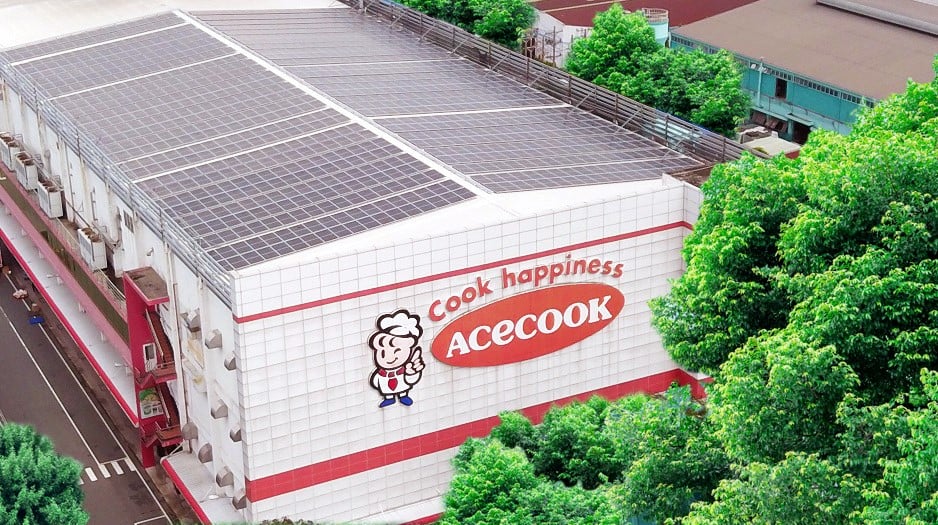 Hệ thống pin năng lượng lắp đặt tại nhà máy tại TPHCM của Acecook Việt Nam
