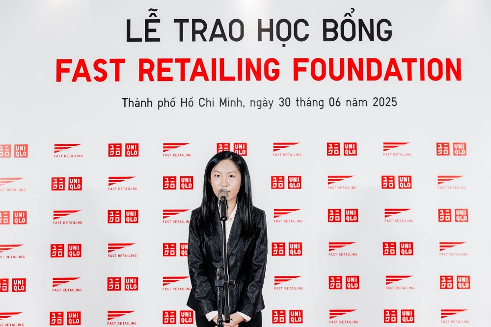 Bạn Nguyễn Hoàng Mỹ Trân - cựu học sinh Trường Phổ thông Năng khiếu Đại học Quốc gia TPHCM  - Ảnh: UNIQLO