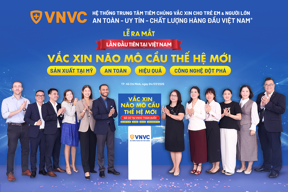 Hệ thống Tiêm chủng VNVC công bố ra mắt và triển khai tiêm vắc xin não mô cầu thế hệ mới tại 230 trung tâm trên toàn quốc - Ảnh: Mộc Thảo