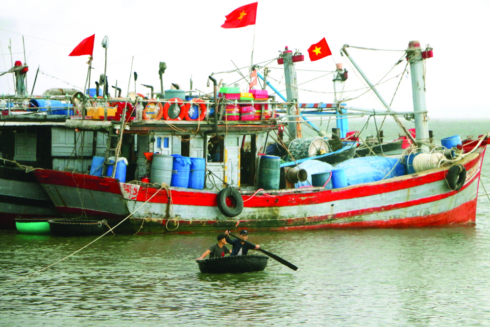 Việc chậm chi trả tiền hỗ trợ khiến các tàu cá ở phường Thuận An, TP Huế không thể vươn khơi ẢNH: THUẬN HÓA