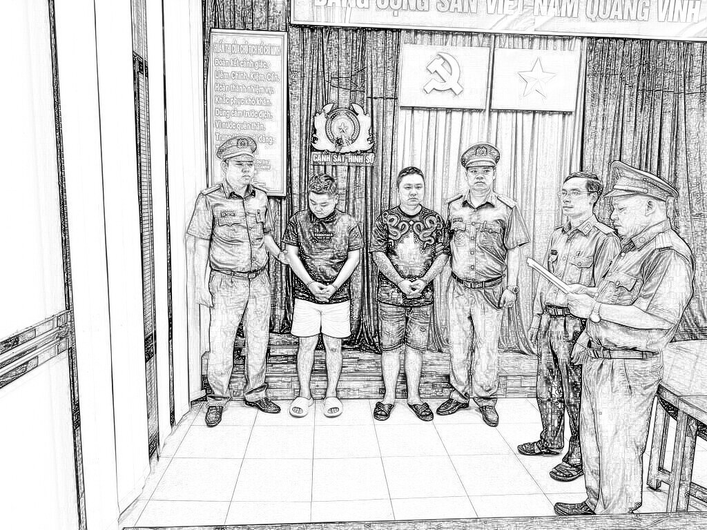 Hai đối tượng thời điểm bị bắt.