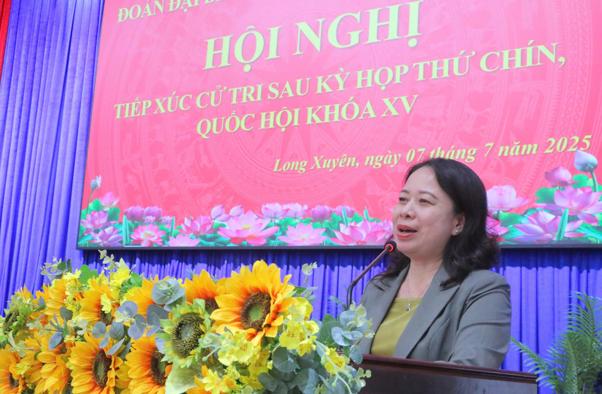 Phó Chủ tịch nước Võ Thị Ánh Xuân - phát biểu... Ảnh: CTV 