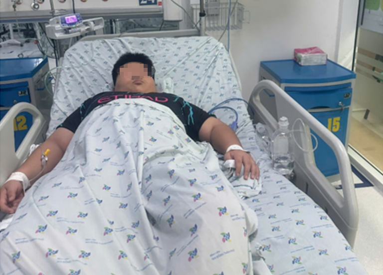 Bé K. sau khi đã được điều trị ổn định, ảnh BV