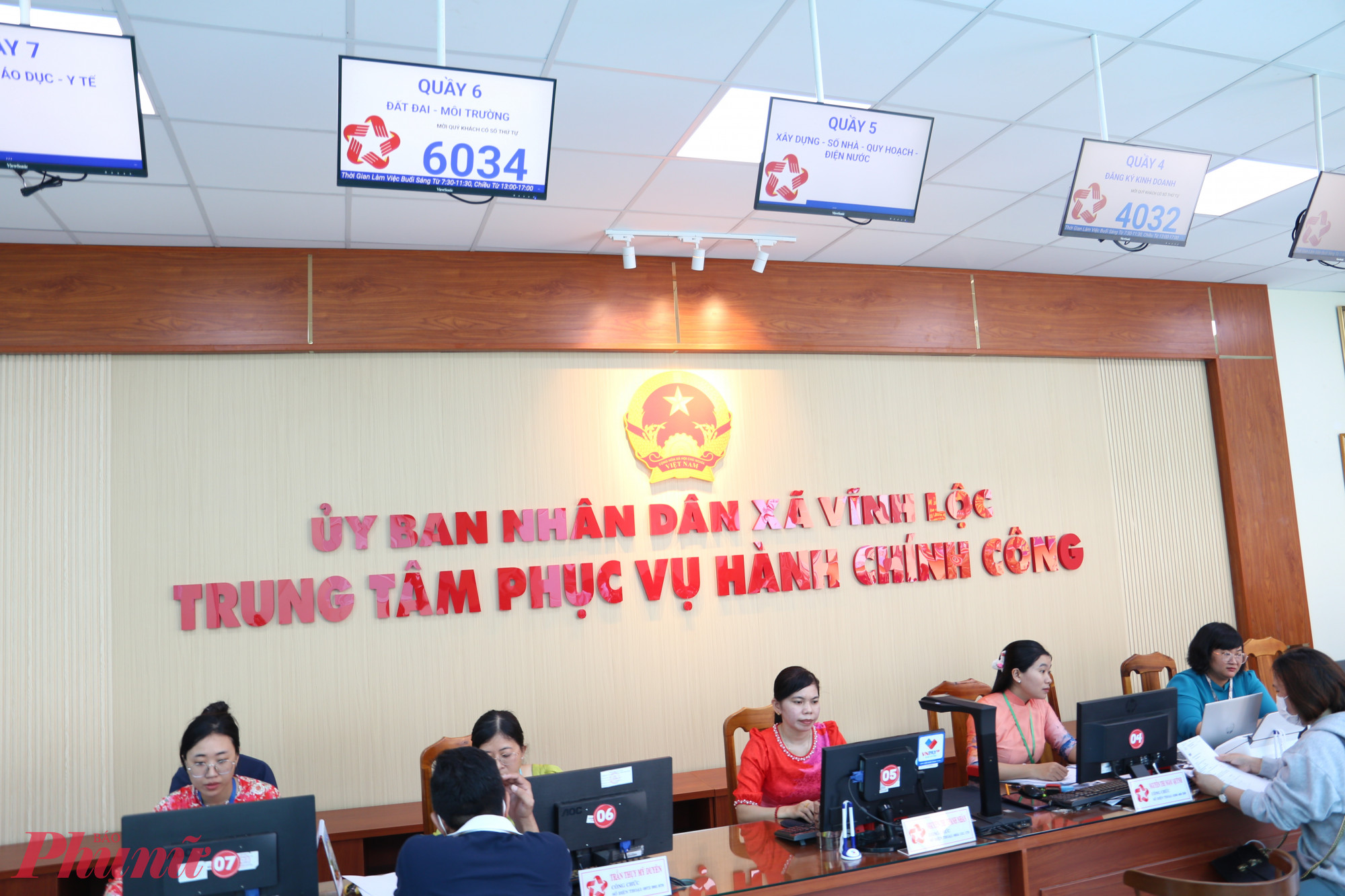 Bảng điện tử, loa thông báo được xã Vĩnh Lộc ứng dụng nhằm tối ưu hóa quy trình phục vụ dân - Ảnh: Thanh Tâm