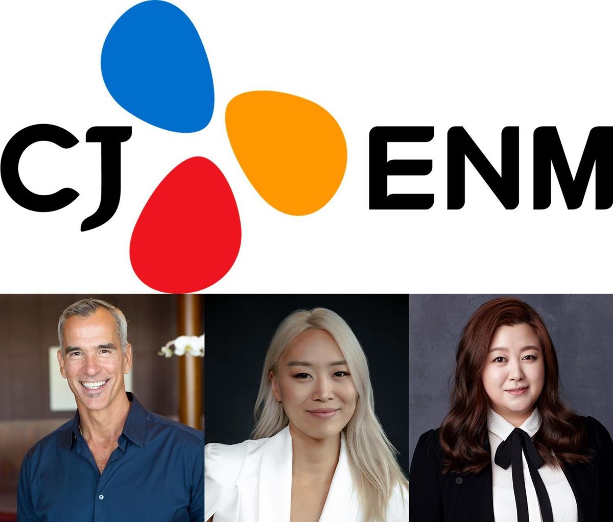 Từ trái sang phải, đạo diễn Jerry Mitchell, nhà soạn nhạc Helen Park và nhà viết kịch Cho Min-hyung, những người được chọn cho bản chuyển thể nhạc kịch của bộ phim Hàn Quốc Dancing Queen. 