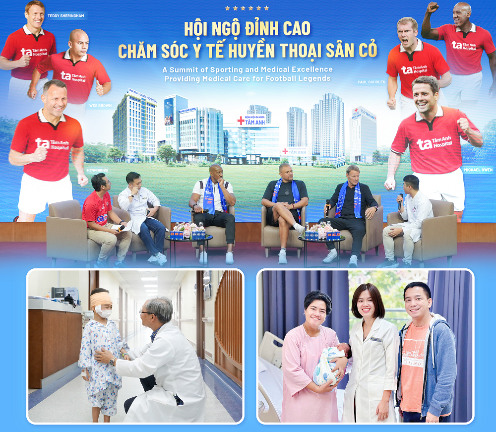 Bệnh viện Tâm Anh đứng Top đầu về chất lượng tốt nhất tại Hà Nội và TPHCM Mỗi năm, Bệnh viện đa khoa Tâm Anh đón hàng triệu khách hàng trong và ngoài nước đến khám chữa bệnh. Đặc biệt các huyền thoại “Man Đỏ” từng đến tham quan trải nghiệm y học thể thao đỉnh cao tại Bệnh viện - Ảnh: Bệnh viện đa khoa Tâm Anh