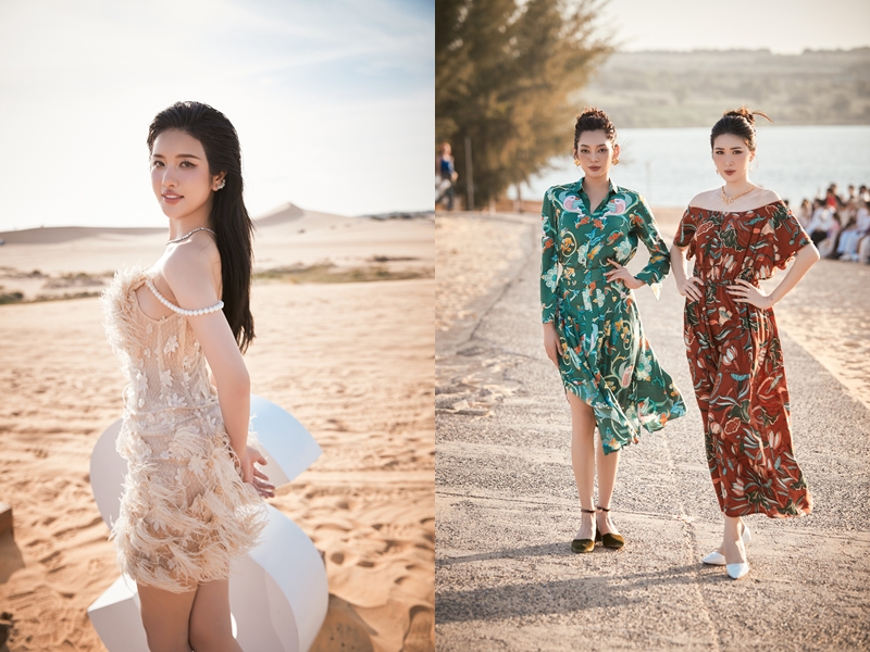Mới đây, dàn người đẹp có màn hội ngộ đặc biệt tại sân khấu Lễ hội thời trang biển quốc tế Việt Nam mùa 2 diễn ra tại khu du lịch Bàu Trắng tỉnh Lâm Đồng. Phương Anh và Linh Chi cùng trình diễn cho bộ sưu tập Lụa tơ vàng của NTK Hương Nguyễn. 