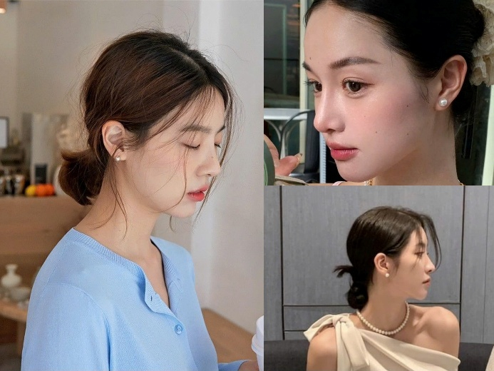 Nếu bạn đang tìm một món phụ kiện dễ phối nhưng vẫn giữ được nét trang nhã thì một đôi ngọc trai nhỏ sẽ là lựa chọn đáng để thử. Kiểu dáng ôm nhẹ vào tai giúp gương mặt trông thanh thoát hơn mà không cần đến thiết kế cầu kỳ. Phối cùng tóc búi thấp hoặc áo cổ tròn là đủ để tạo nên vẻ ngoài dịu dàng, đặc biệt phù hợp trong những buổi hẹn nhẹ nhàng ngày hè.