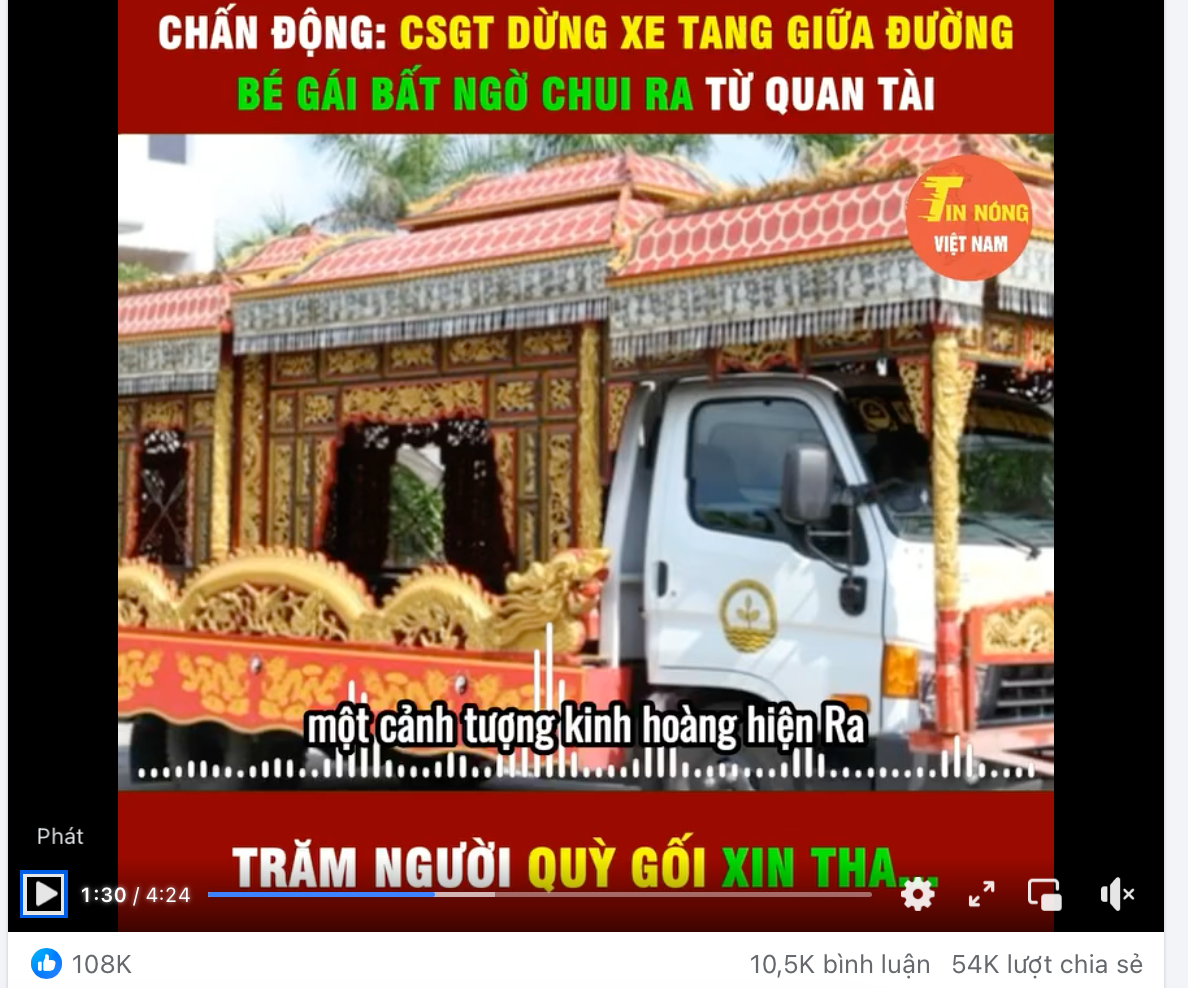 Thông tin bịa đặt được đăng tải trên mạng xã hội - Ảnh cắt từ clip