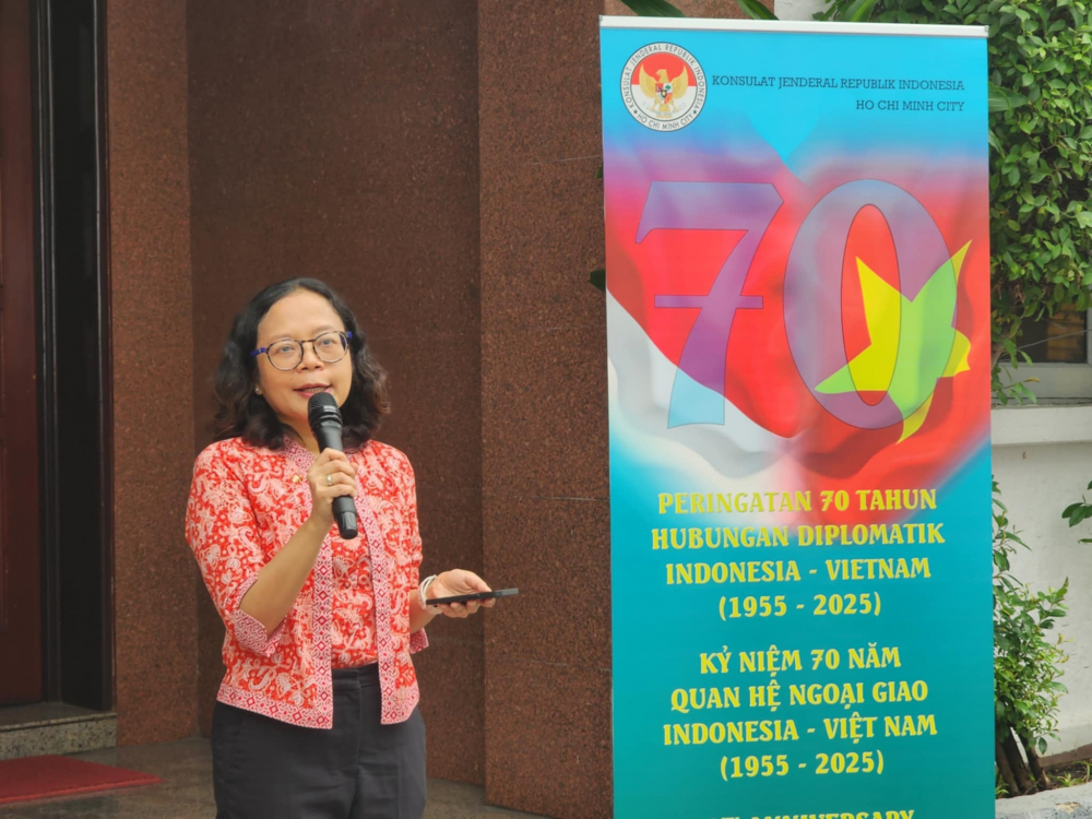 Bà Soneta Asmara – Quyền Tổng lãnh sự Indonesia tại TPHCM  - phát biểu khai mạc sự kiện