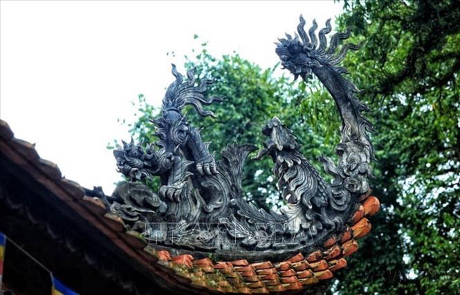 Hoạ tiết cổ thời Trần thế kỉ XIV ở khu danh thắng Côn SƠn- Kiếp Bạc (Hải Phòng)..Ảnh: TTXVN