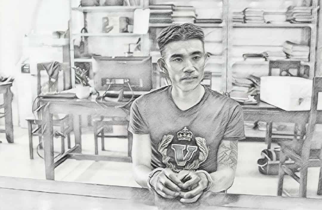 Hà Văn Thìn tại cơ quan công an - Ảnh công an cung cấp