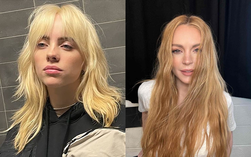 Billie Eilish và  Lindsay Lohan chọn màu tóc vàng như cách để thay đổi hình ảnh, làm mới bản thân.