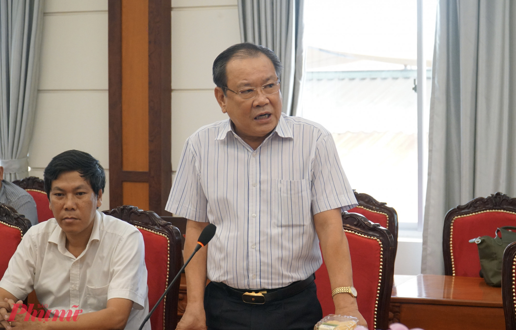 Báo chí đồng hành với Đoàn đại biểu Quốc hội TPHCM để lan tỏa tiếng nói cử tri Ông Mai Ngọc Phước – Tổng Biên tập Báo Pháp Luật TPHCM - chia sẻ tại nghị - Ảnh: Thanh Tâm