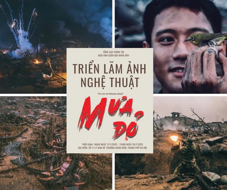 Triển lãm ảnh nghệ thuật phim Mưa đỏ diễn ra ngày 17 và 18/7 tại Hà Nội 