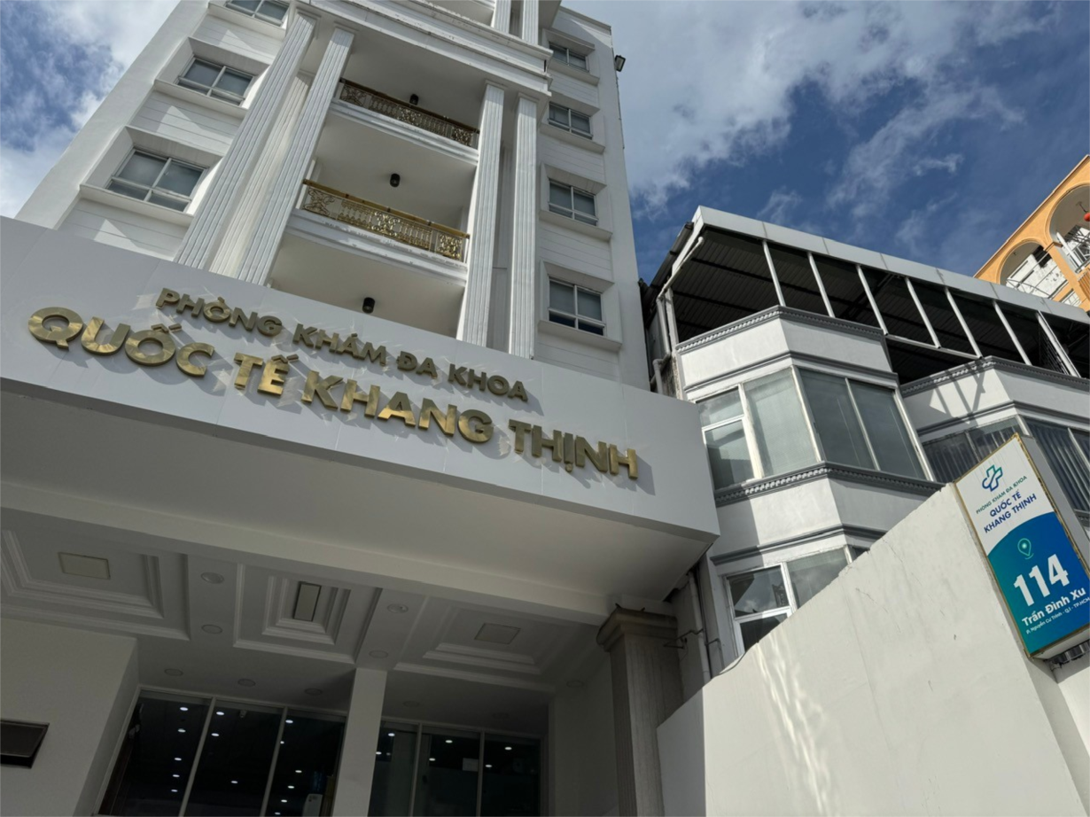 hòng khám Đa khoa Quốc tế Khang Thịnh (114 Trần Đình Xu, TPHCM) tại thời điểm kiểm tra, ảnh SYT