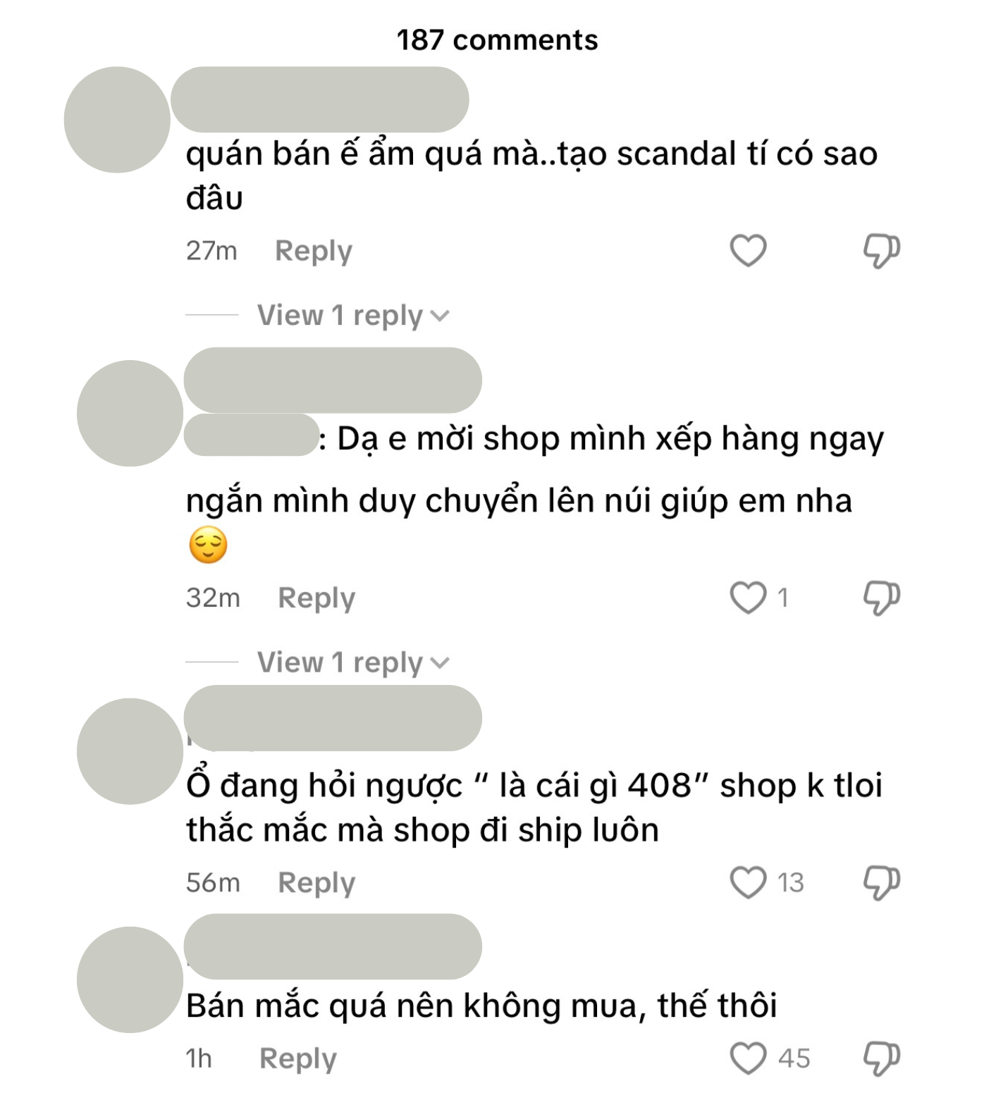 Bình luận của cư dân mạng trước sự việc này (Ảnh chụp từ nền tảng Tiktok)
