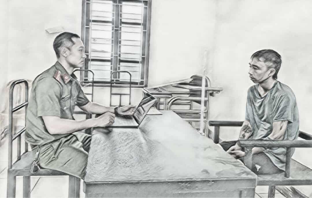 Tài xế Lê Ngọc Thành tại cơ quan công an - Ảnh: Công an cung cấp