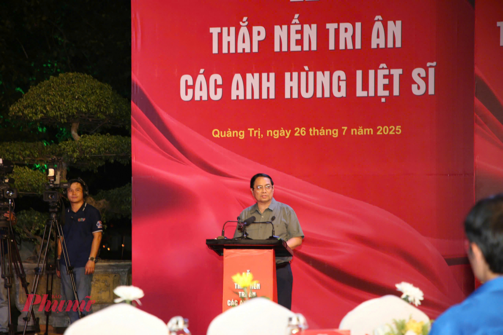 Thứ tướng phát biểu tại chương trình Thắp nến tri ân tối 26/7 tại Nghĩa trang Trường Sơn