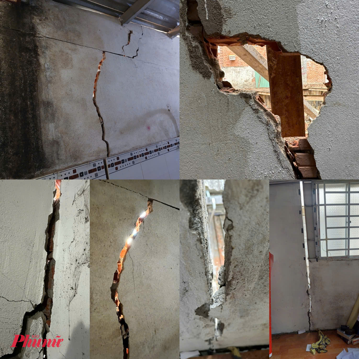 Thi công công trình gây sụt lún, nứt tường nhà dân.