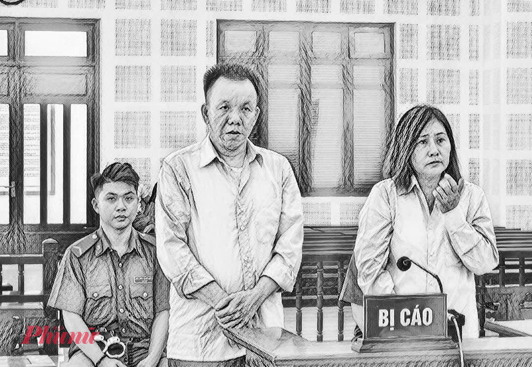 Bị cáo Hùng và Hồng tại toà