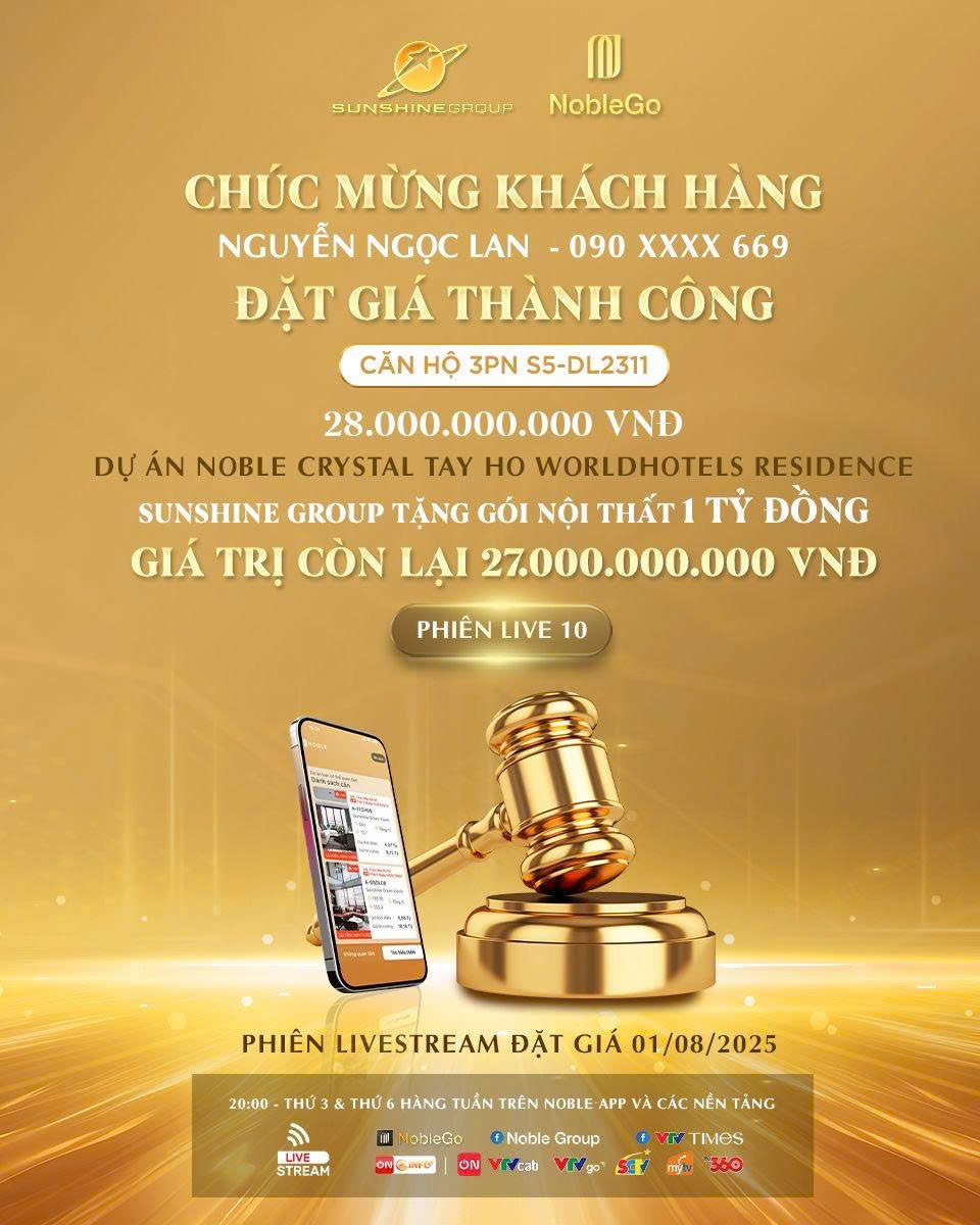 Khách hàng Nguyễn Ngọc Lan còn được Sunshine Group tặng gói nội thất trị giá 1 tỉ đồng hoặc trừ trực tiếp 1 tỉ đồng vào giá trị căn hộ tùy nhu cầu