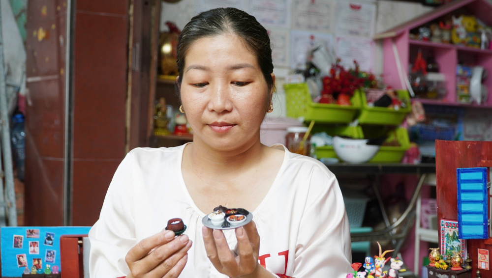 Chị Phúc tự tay làm mọi vật dụng trong “nhà”