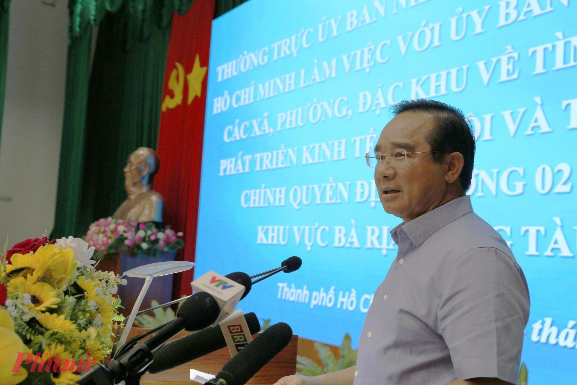 Xây dựng TPHCM theo mô hình “1 không gian, 3 vùng” Chủ tịch UBND TPHCM Nguyễn Văn Được phát biểu kết luận tại buổi làm việc với các địa phương thuộc khu vực Bà Rịa - Vũng Tàu - Ảnh: Thanh Tâm
