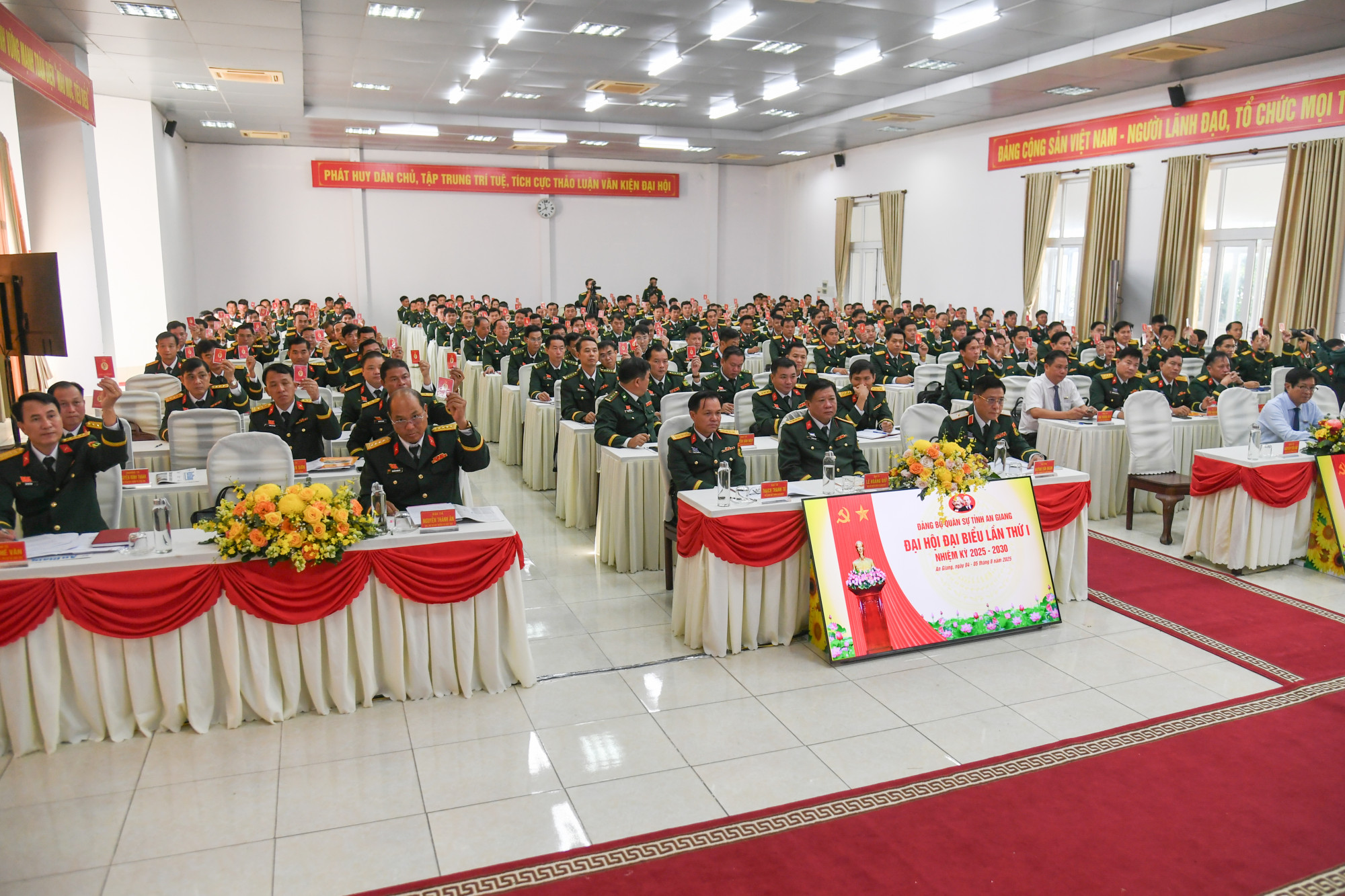 Toàn cảnh đại hội Đảng bộ Quân sự tỉnh An Giang - Ảnh Phương Vũ