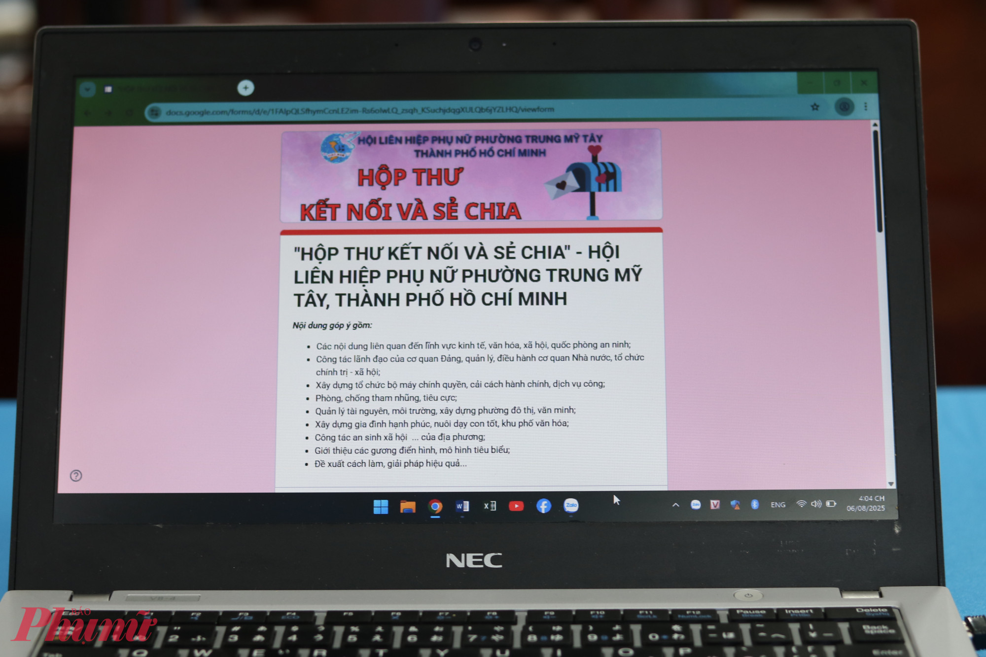 Giao diện Hộp thư kết nối và sẻ chia. Ảnh: Mẫn Nhi