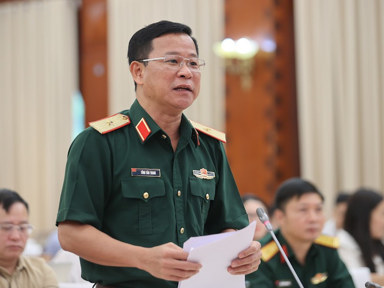 Theo Thiếu tướng Tống Văn Thanh thông tin về kế hoạch lễ diễu binh, diễu hành kỷ niệm 80 năm Quốc khánh 2/9 (Ảnh: Nhật Bắc)