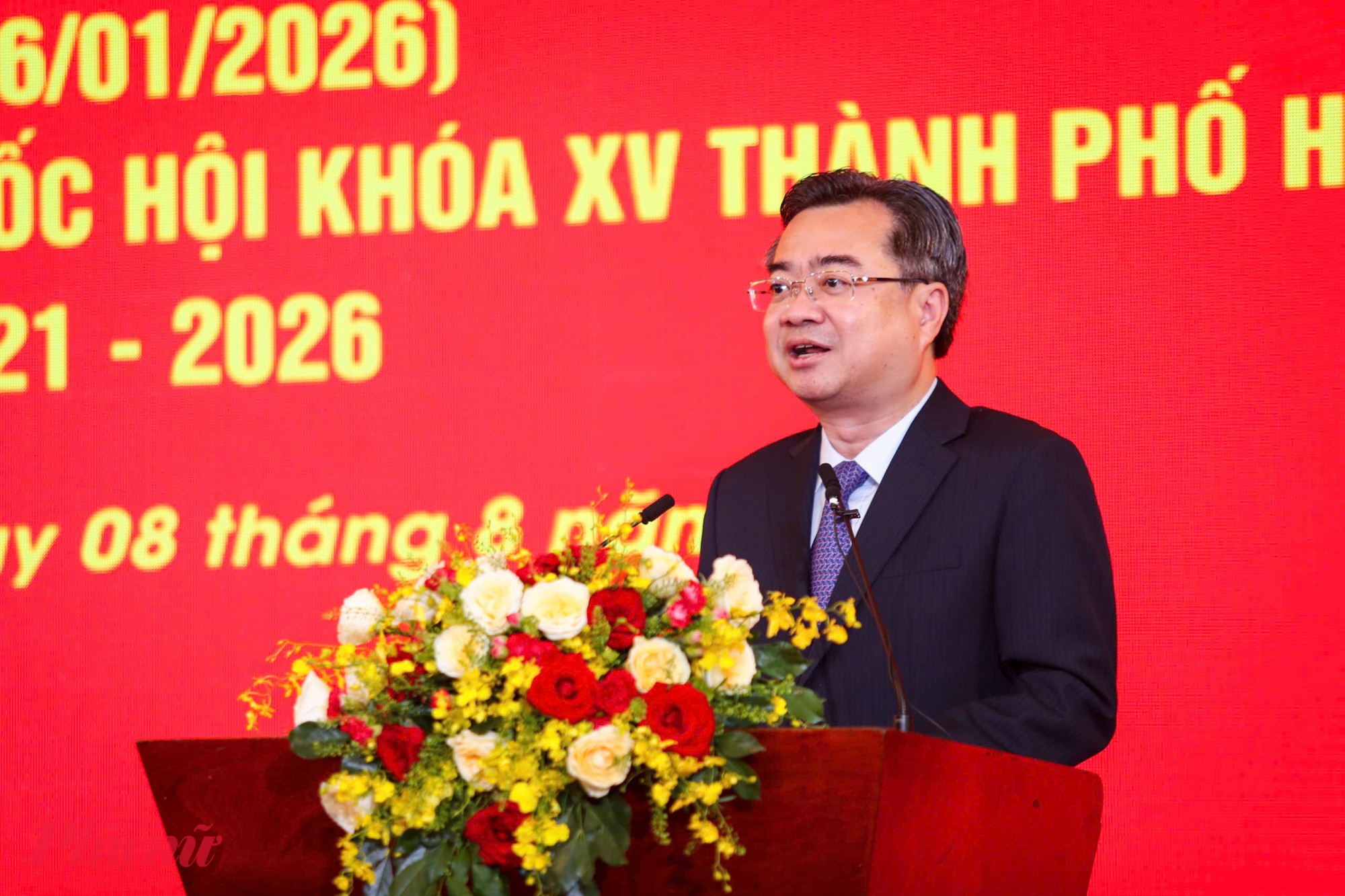 Phó Bí thư Thường trực Thành ủy TPHCM Nguyễn Thanh Nghị phát biểu chỉ đạo tại buổi họp mặt - Ảnh: Thanh Tâm
