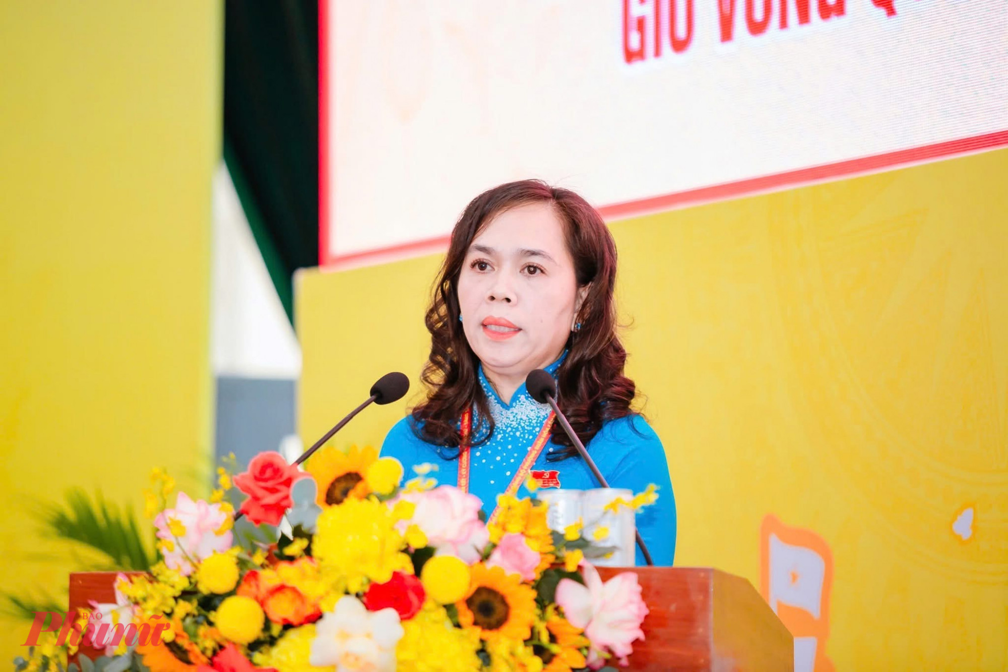 Bà Nguyễn Thanh Xuân, Bí thư Đảng ủy phường Xuân Hòa, phát biểu khai mạc Đại hội