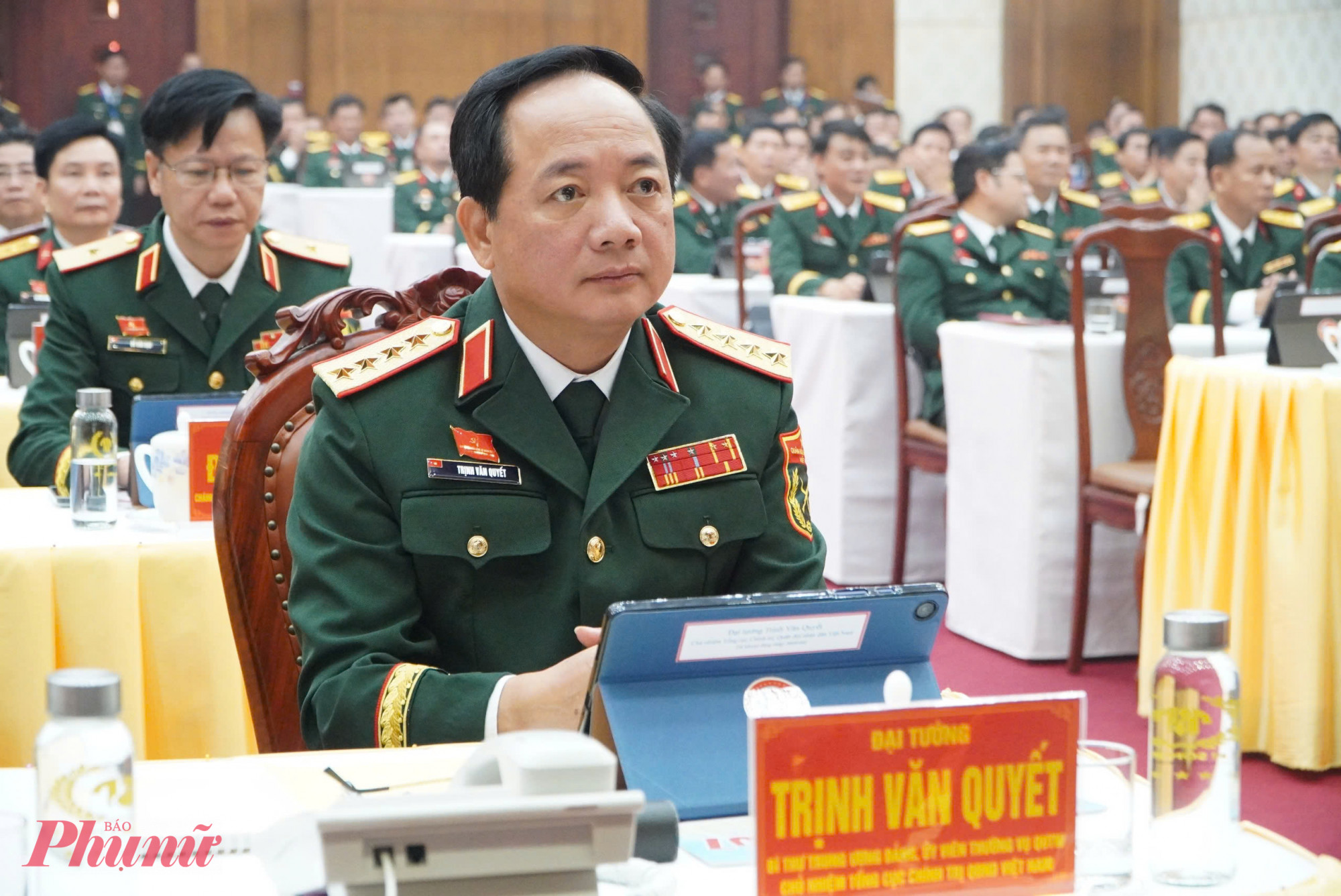 Đại tướng Trịnh Văn Quyết, Chủ nhiệm Tổng cục Chính trị Quân đội nhân dân Việt Nam tham dự đại hội - Ảnh: Thanh Tâm