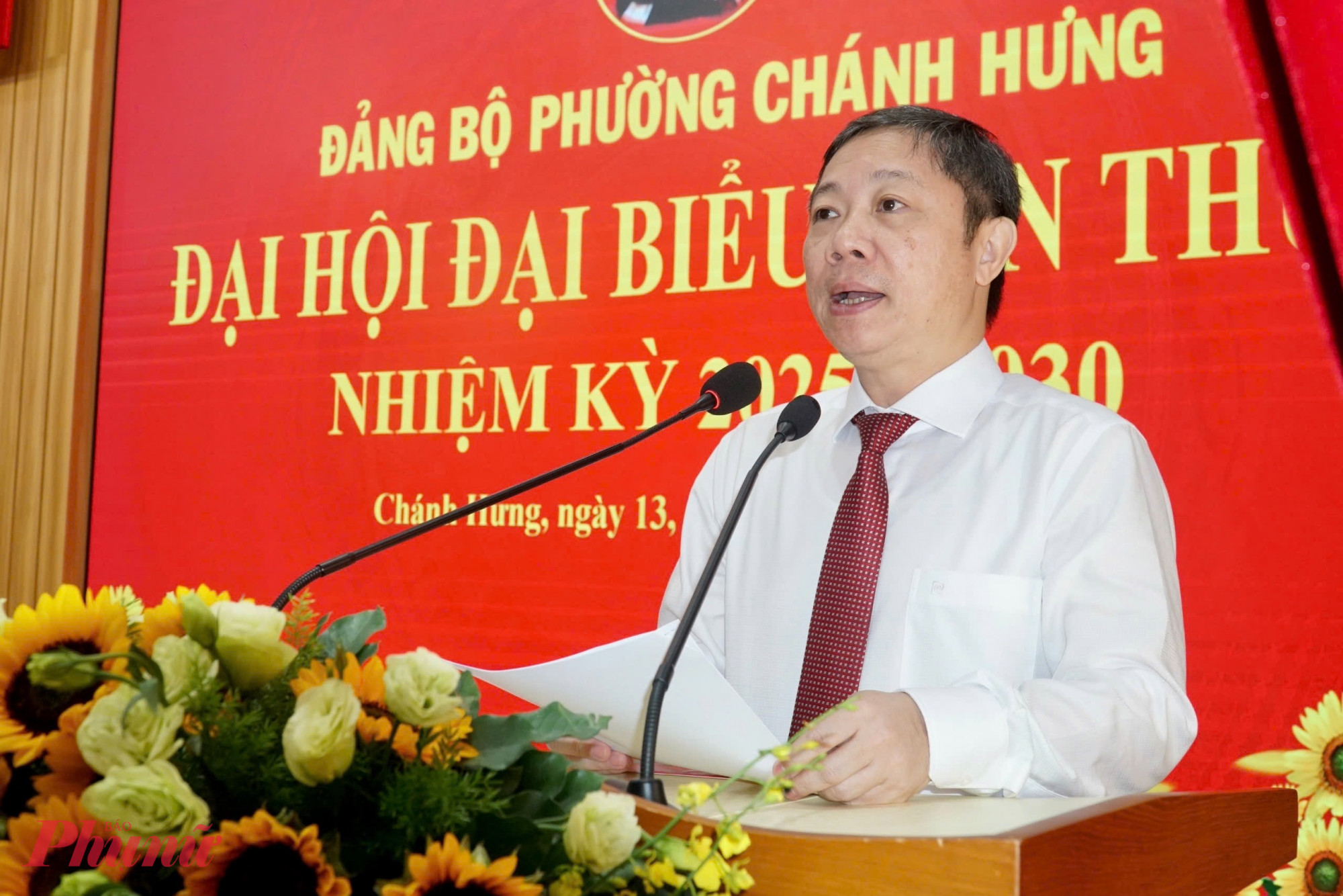 Ông Dương Anh Đức - Ủy viên Ban Thường vụ, Phó trưởng ban Thường trực ban Tuyên giáo và Dân vận Thành ủy TPHCM - phát biểu chỉ đạo Đại hội - Ảnh: Thanh Tâm