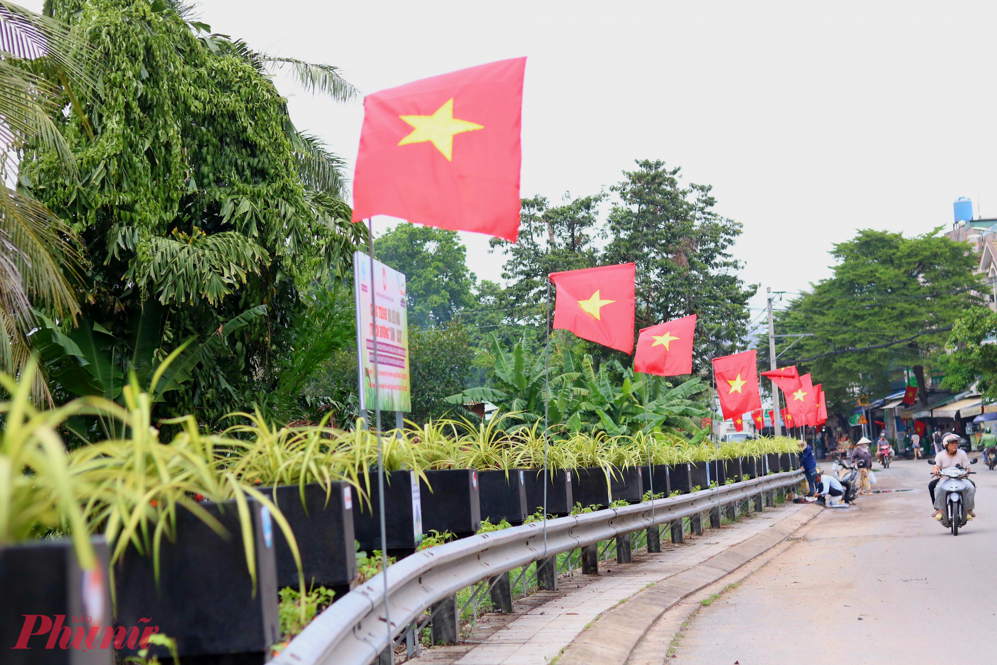 Tuyến đường hoa kiểu mẫu “xanh – sạch” của Hội LHPN phường An Phú Đông - Ảnh: Mẫn Nhi