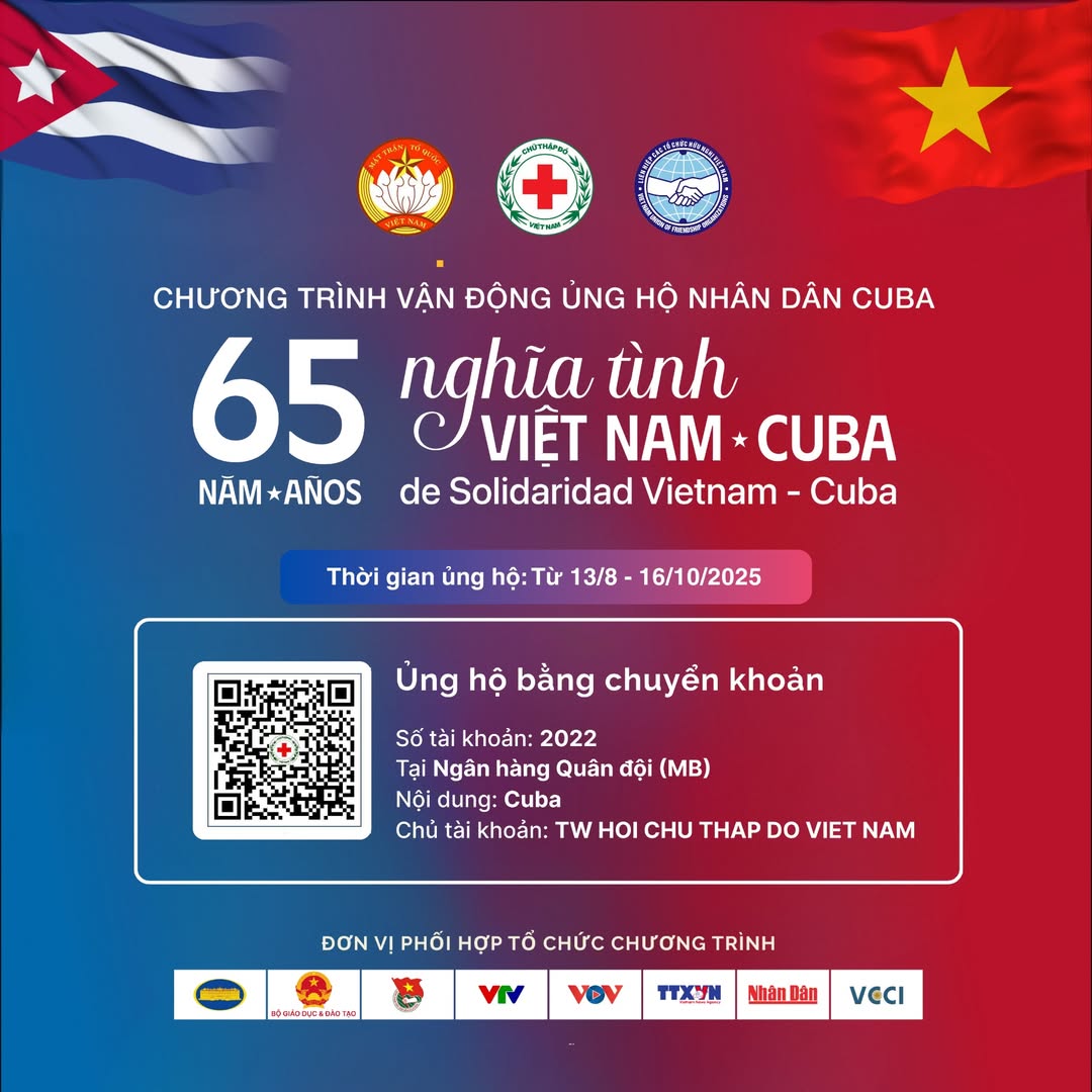 Chương trình vận động ủng hộ nhân dân Cuba “65 năm nghĩa tình Việt Nam – Cuba - Ảnh: Fanpage HCTĐVN