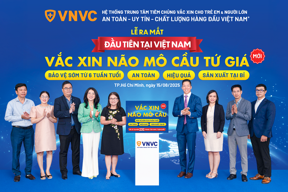 VNVC triển khai tiêm đầu tiên vắc xin não mô cầu mới tại Việt Nam, bảo vệ sớm cho trẻ em từ 6 tuần tuổi tại gần 240 trung tâm trên toàn quốc sáng 15/8 - Ảnh: Mộc Thảo