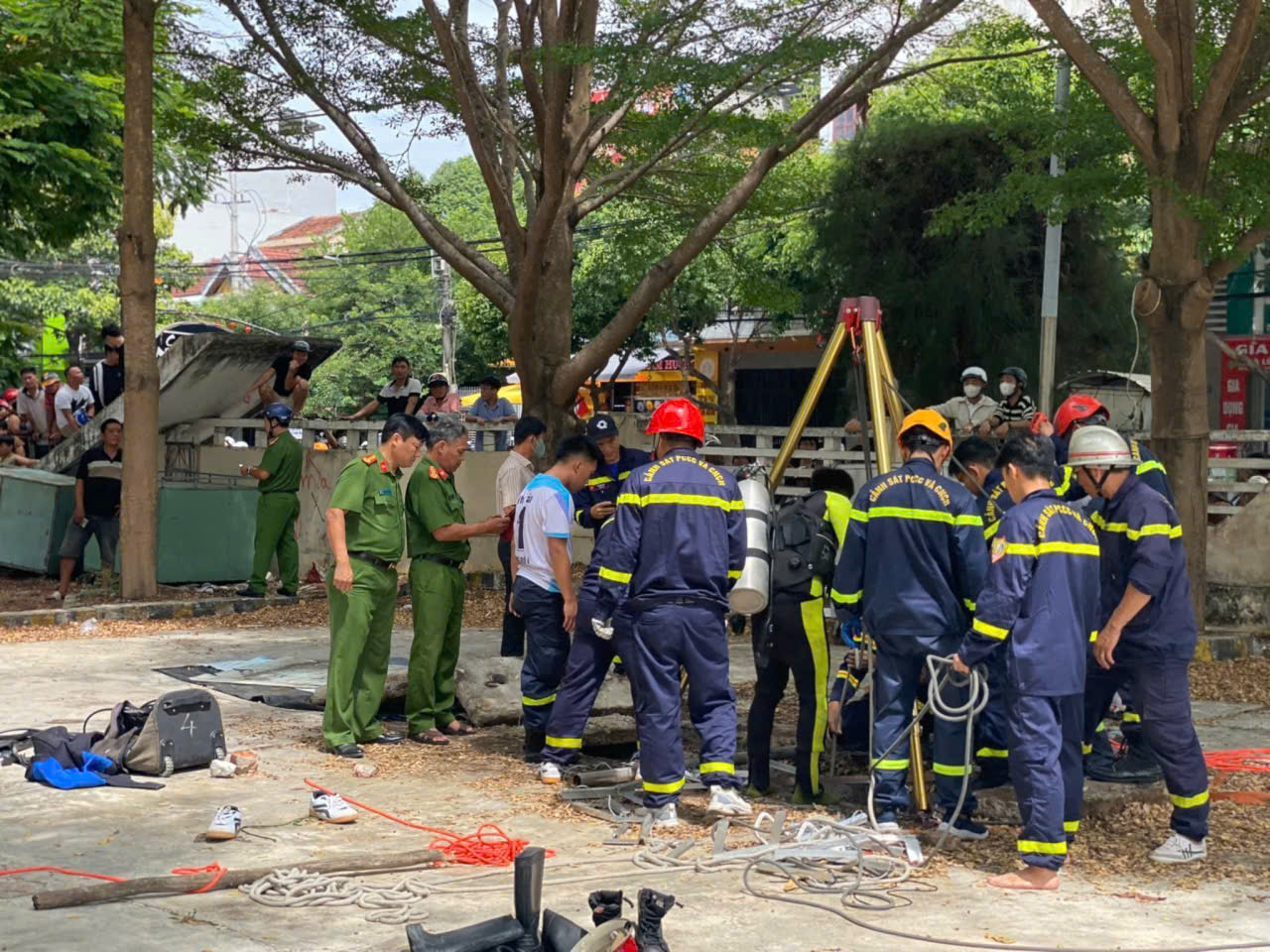 Hiện trường xảy ra vụ tai nạn lao động - Ảnh: M.N.