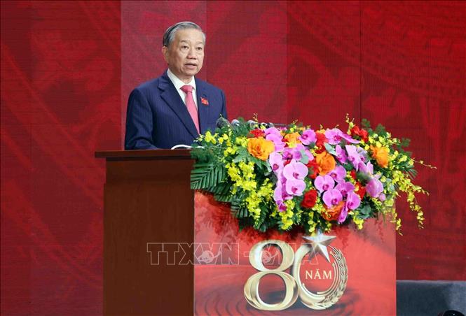 Tổng Bí thư Tô Lâm đọc diễn văn. Ảnh: Phạm Kiên/TTXVN