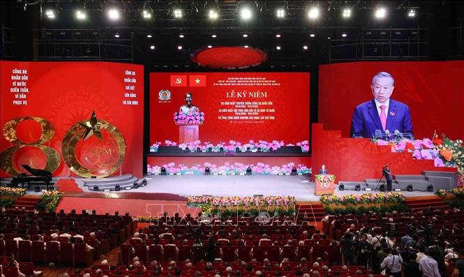 Tổng Bí thư Tô Lâm đọc diễn văn. Ảnh: Phạm Kiên/TTXVN