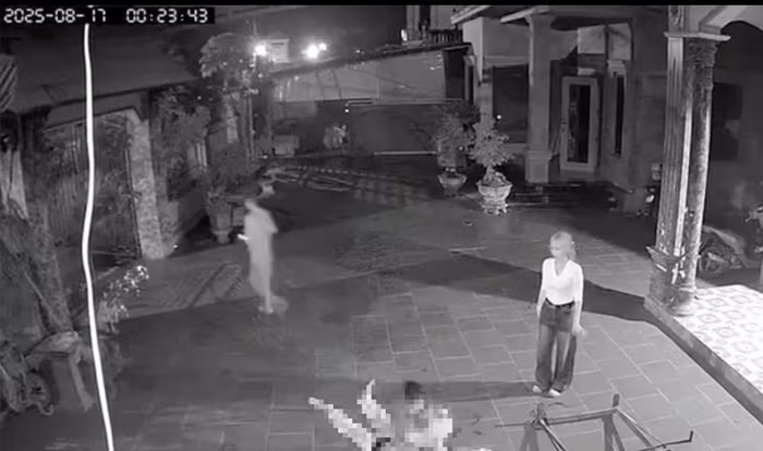 Hiện trường vụ việc (Ảnh: chụp từ camera ghi lại)