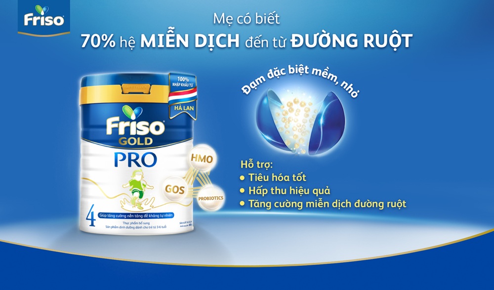 Friso Gold Pro giúp xây dựng và phát triển nền tảng đề kháng tự nhiên